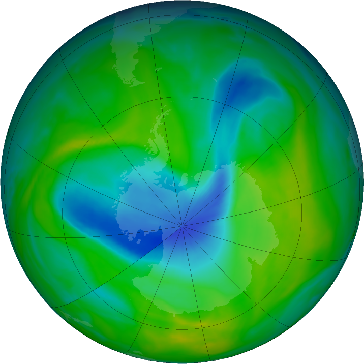 Antarctic ozone map for 30 November 2018